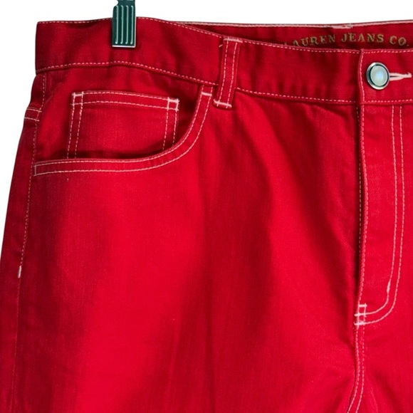 Lauren Ralph Lauren Retro Red  Straight Leg Mid Rise Jeans. Size 14 - Picture 3 of 13